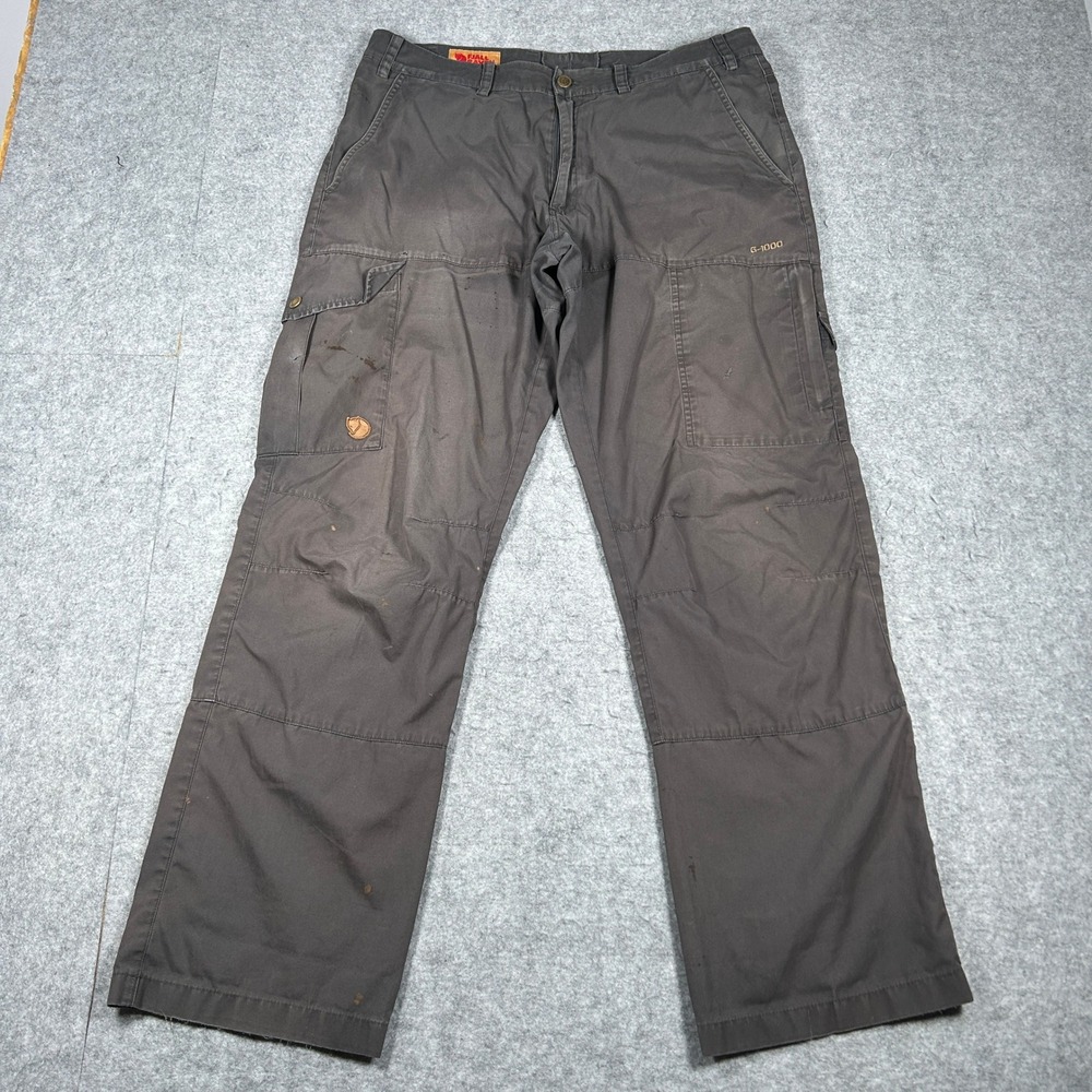 Fjallraven Karl Trousers Men 32x30 Grey G-1000 Cargo Hiking Outdoor Work Pants